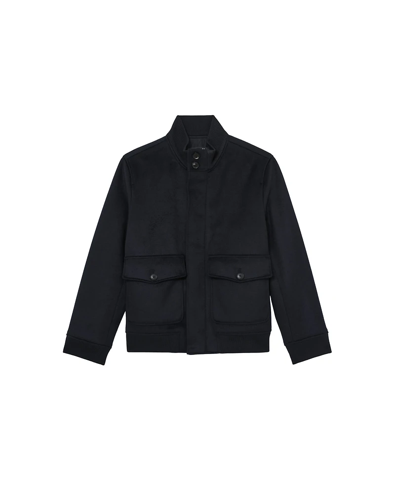 Reiss Men's Wool-Blend Funnel-Neck Bomber Jacket