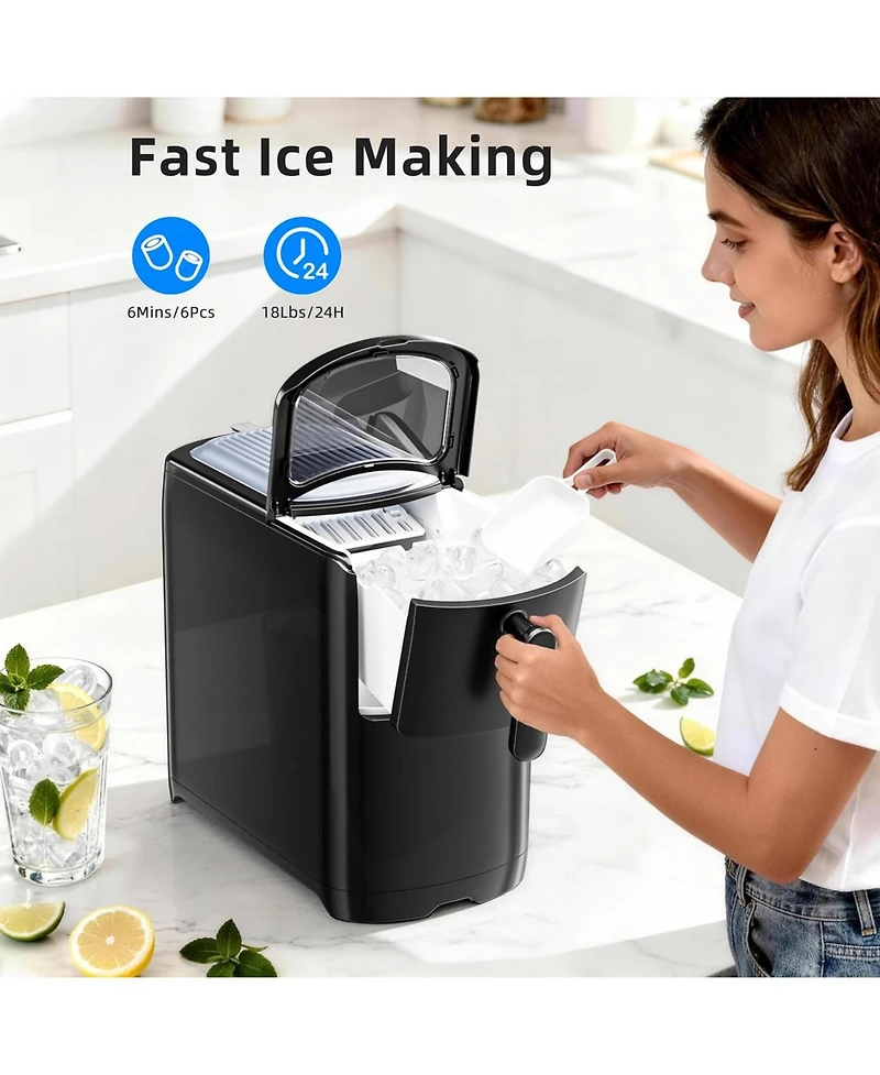 Cowsar Countertop Ice Maker, 18 lbs/24H, Self-Cleaning