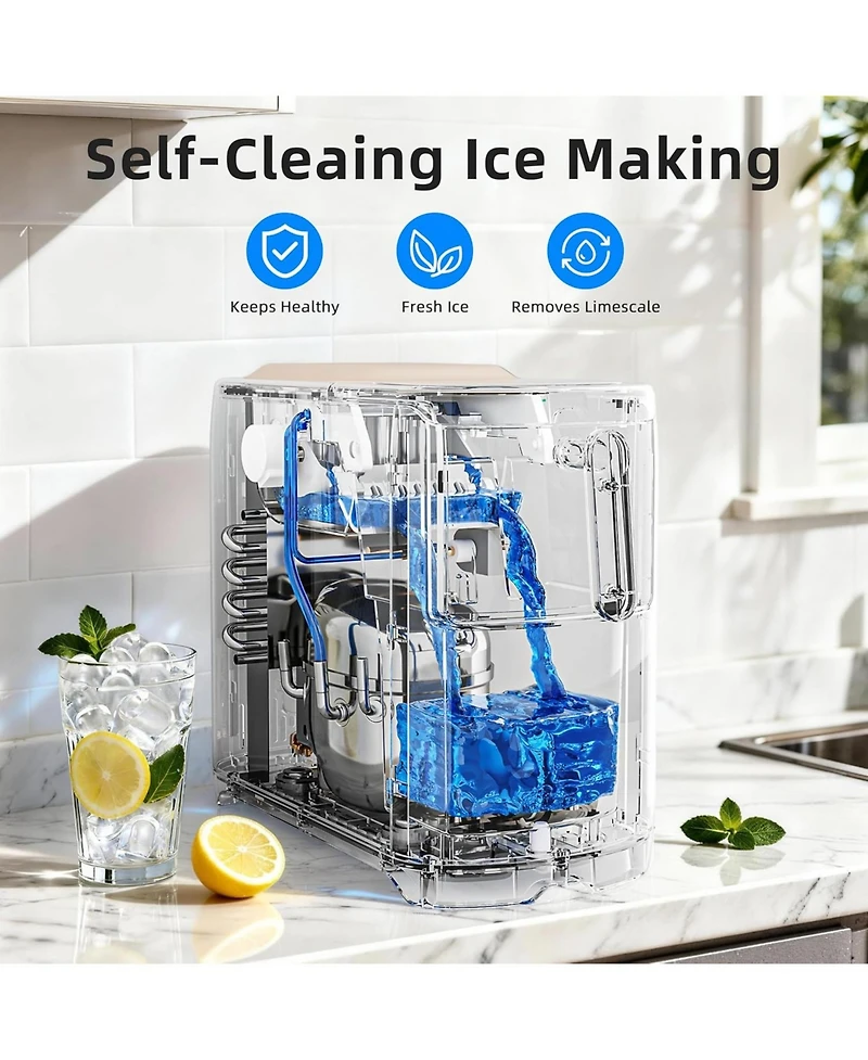 Cowsar Countertop Ice Maker, 18 lbs/24H, Self-Cleaning, One-Touch