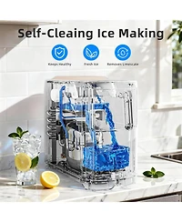 Cowsar Countertop Ice Maker, 18 lbs/24H, Self-Cleaning, One-Touch