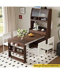 Streamdale Furniture Buffet Hutch with Foldable Dining Table