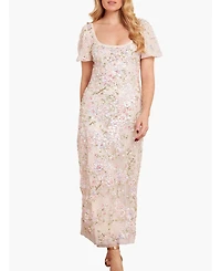 Needle & Thread Women's Dream Garland Puff Sleeve Ankle Gown
