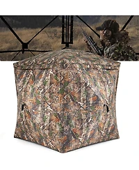Gouun 270-Degree See-Through Pop Up Hunting Blind Tent with Silent Magnetic Door and Carry Bag