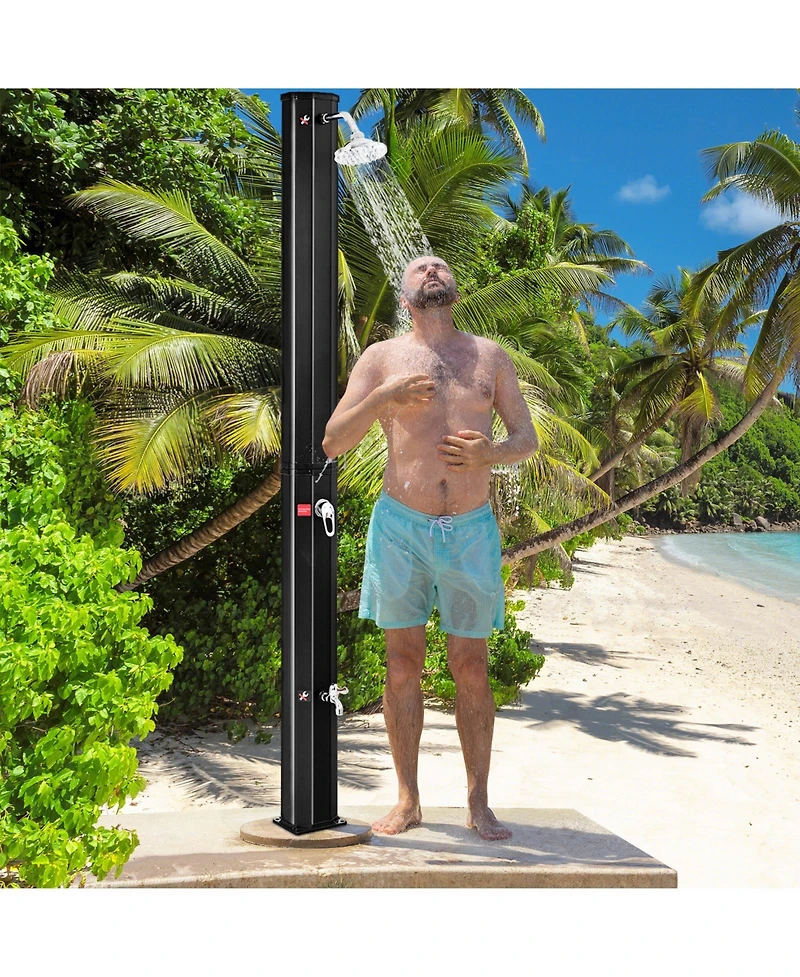 Gouun Adjustable Outdoor Solar Heating Shower Head, Portable Poolside Rinse Station