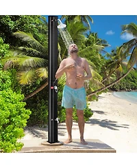 Gouun Adjustable Outdoor Solar Heating Shower Head, Portable Poolside Rinse Station