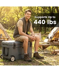 Gouun 52-Quart Portable Hard Cooler with 6-Day Ice Retention, Heavy-Duty Wheels and Extended Handle