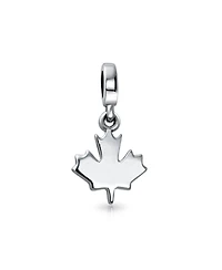 Bling Jewelry Canada Symbol Maple Leaf Dangle Charm Bead .925 Sterling Bracelet