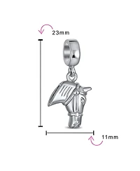 Bling Jewelry Western Equestrian Horse Dangle Charm Bead .925 Sterling Silver European Bracelet