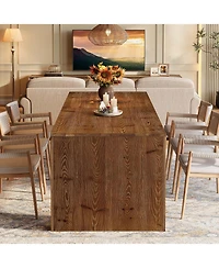 Tribesigns Solid Wood Dining Table for 6-10, 79" Extra Rectangular Kitchen Table, Farmhouse Dinner Table