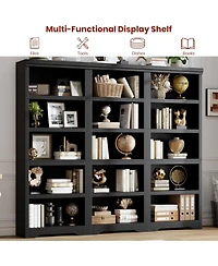 gaomon Tall Farmhouse Bookshelf, 5 Tier Open Bookcase with Adjustable Shelves and Anti-Tip, Storage Organizer for Living Room