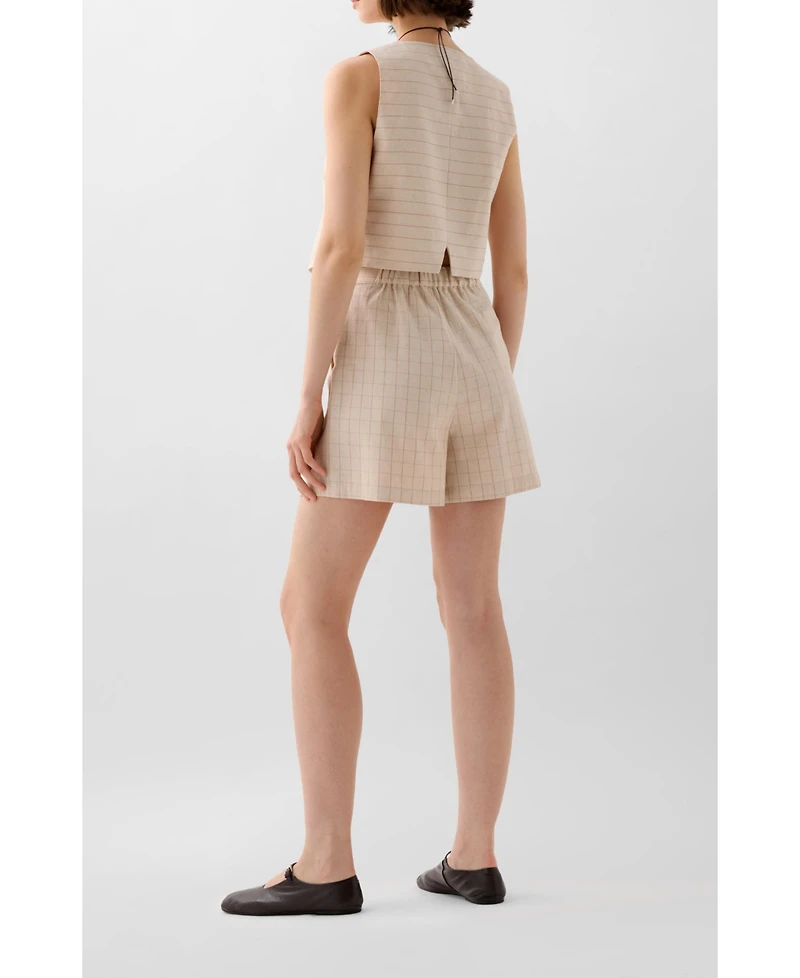 Scalpers Women's Stripes Check Short