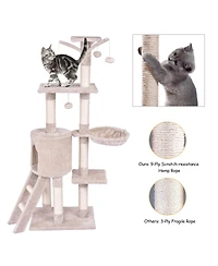 Cozito Cat Tree 56 in Tall with Condo Scratching Posts Ladder