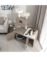 Cozito Cat Tower 2-in-1 Modern with Hidden Litter Box Enclosure