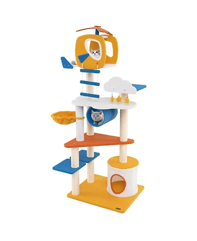 Cozito Cat Tree 70 inch Aviation Tower with Helicopter Perch