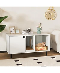 Cozito Cat Litter Box Enclosure 40 in for 2 Cats with Scratcher