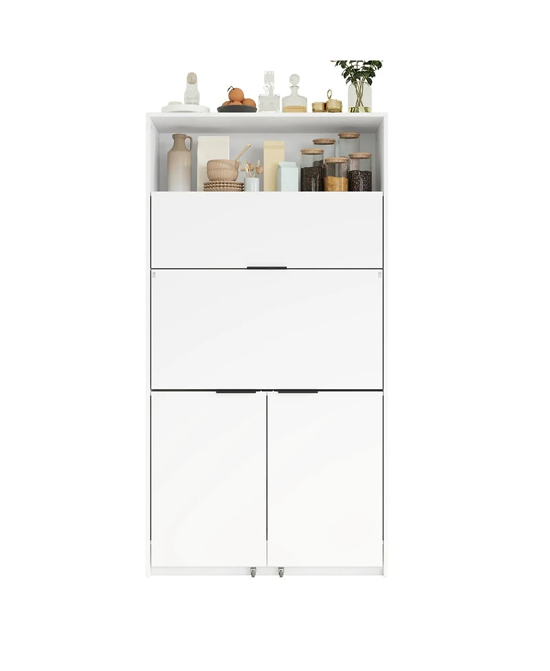 Streamdale Furniture Multifunctional Kitchen Pantry with Hutch and Workstation