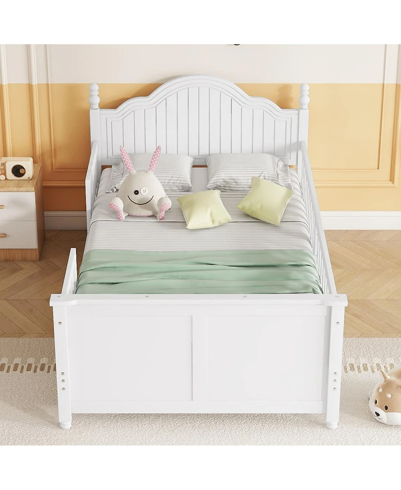 Streamdale Furniture Wood Twin Platform Bed with Headboard/Footboard