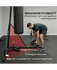 Soozier 72.8"-90.9" Adjustable Freesding Punching Bag with Sd,