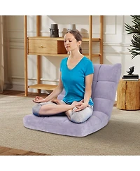 Gouun 14-Position Adjustable Floor Chair with Velvet Cushion and Foldable Design