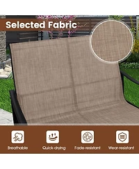 Gouun 2-Person Outdoor Glider Bench with High Backrest and Metal Frame