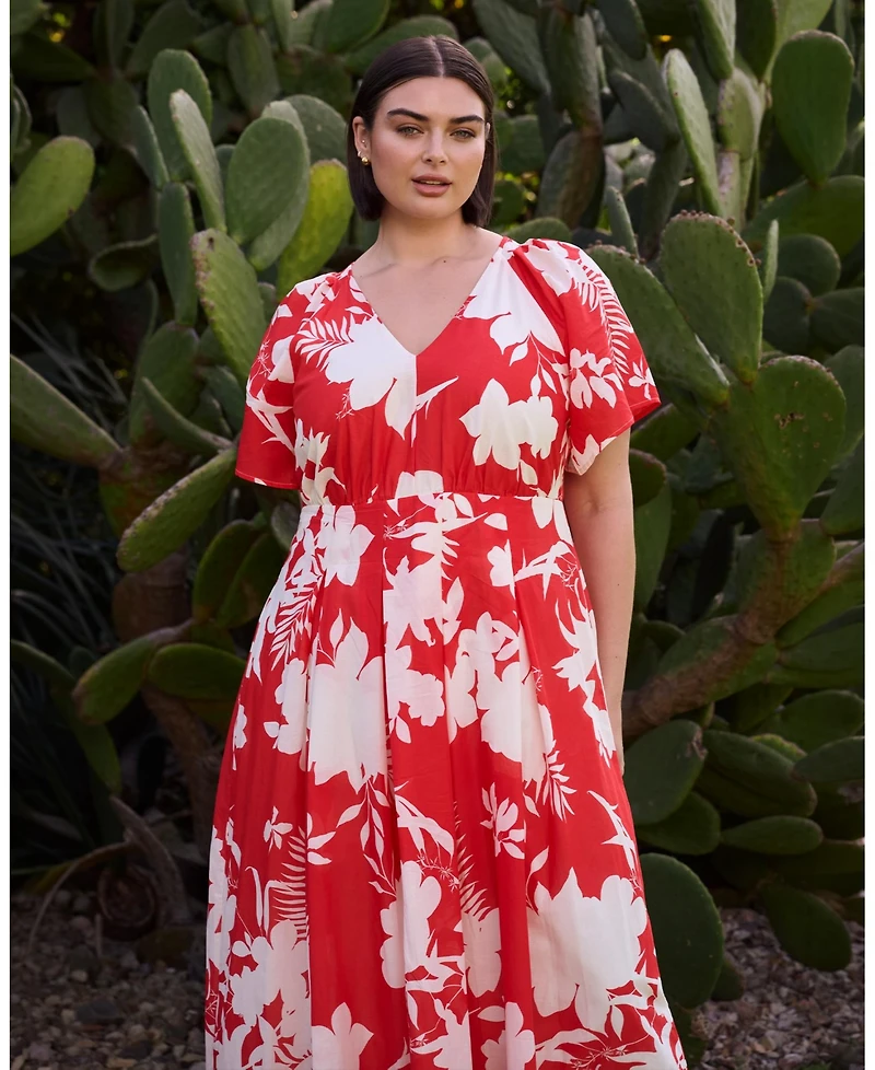Estelle Solstice Pleated Maxi Dress