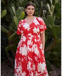 Estelle Solstice Pleated Maxi Dress