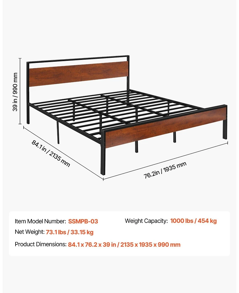 Gouun Platform Bed Frame with Storage and Noise Free Design