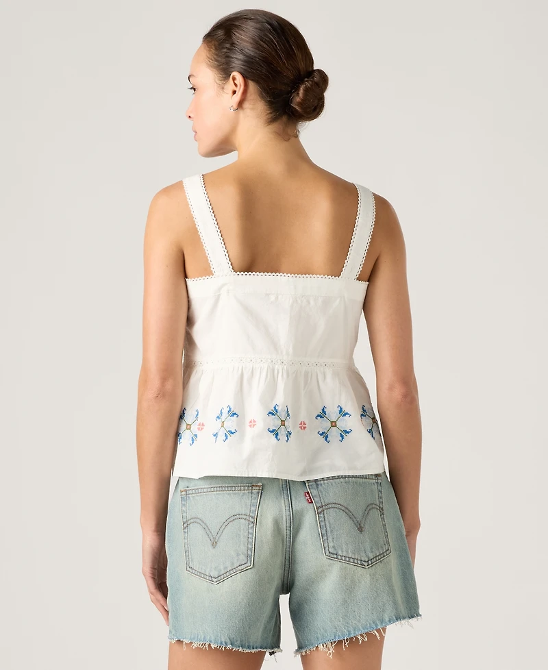 Levi's Women's Mimi Square Neck Sleeveless Cotton Blouse