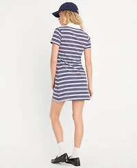 Good American Women's Stripe Stretch Polo Mini Dress, Created for Macy's