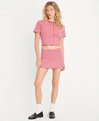 Good American Women's Blend Sweater Mini Skort, Created for Macy's