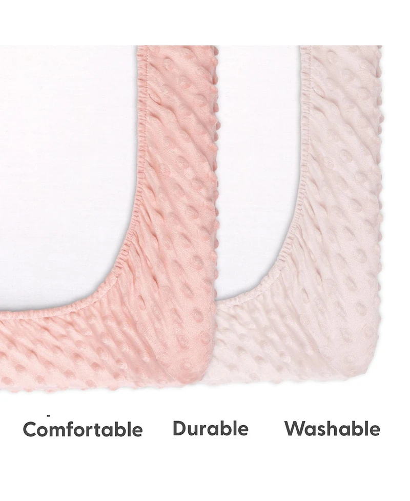 The Peanutshell Minky Ultra Soft Baby Mat Cover for Girls, 2 Pack