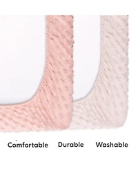 The Peanutshell Minky Ultra Soft Baby Mat Cover for Girls, 2 Pack