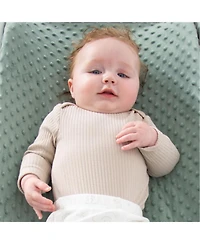 The Peanutshell Minky Dot Sage Ultra Soft Baby Mat Cover for Boys and Girls, 2 Pack