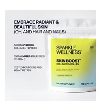 Skin Boost Collagen Capsules (180 Pills) 30 Days of 2500mg Verisol Collagen Peptides & Vitamin C | Improves Skin Elasticity & Appearance of Fine Lines