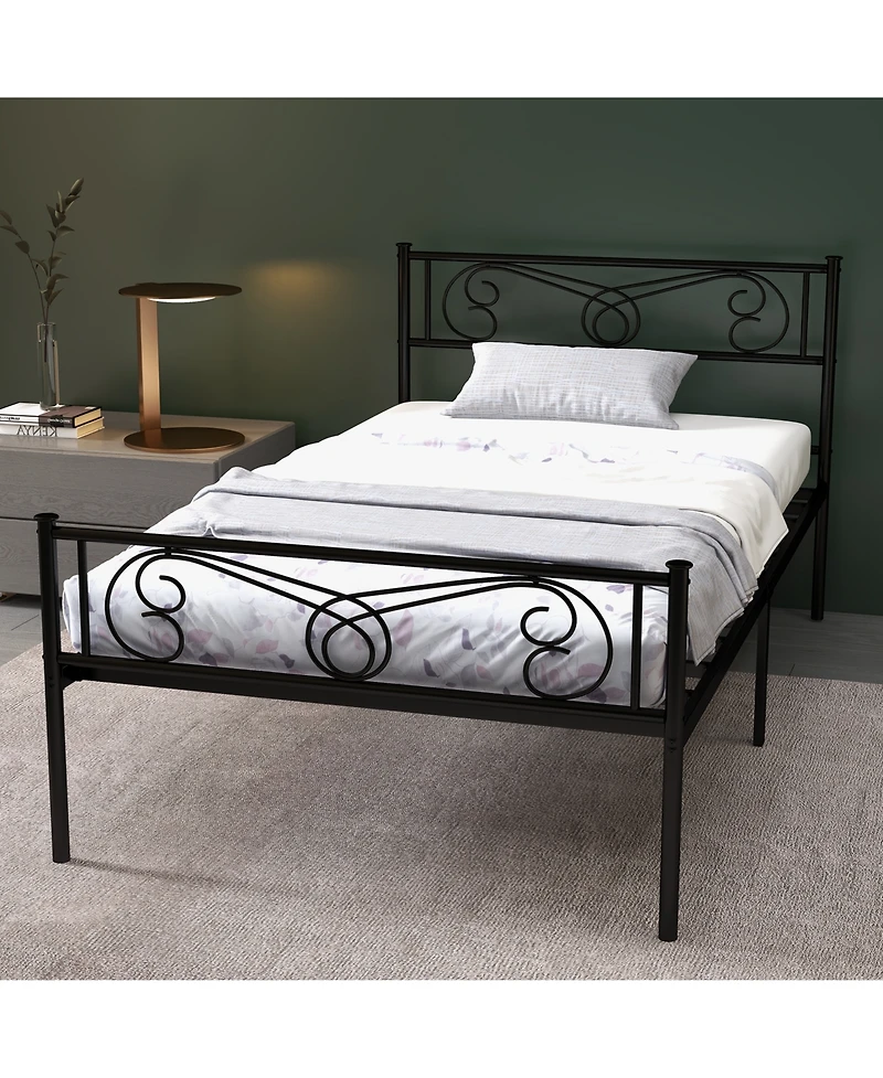 Homfan Bed Frame with Adjustable Headboard