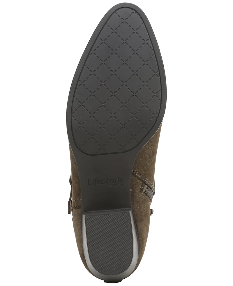 LifeStride Women's Oaklyn Zip Short Pointed Toe Booties