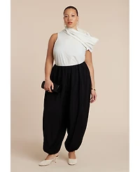 Eloquii Women's Draped Neck Sleeveless Top