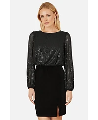 Yumi Women's Sequin And Velvet Mini Dress