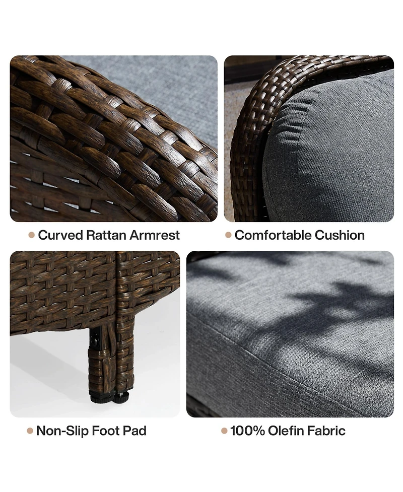 Tribesigns Outdoor Wicker Swivel Chair, Patio Rattan Rocking Chair with Cushions, 360 Degree Swivel Patio Chair