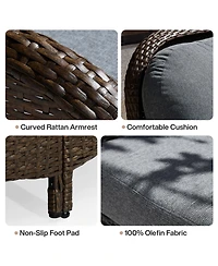 Tribesigns Outdoor Wicker Swivel Chair, Patio Rattan Rocking Chair with Cushions, 360 Degree Swivel Patio Chair