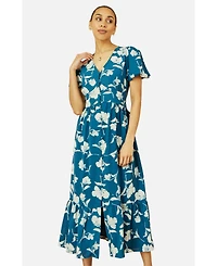 Yumi Women's Floral Button Down Midi Dress