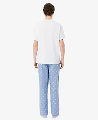 Lacoste Men's Short-Sleeve T-Shirt and Pajama Pants, 2-Piece Set