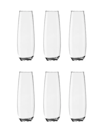 Abode Homewares Montana Tritan Stemless Flute, 10 Oz.,Tritan Acrylic,Set Of 6