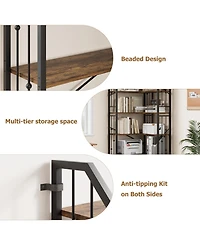 gaomon Tall 7-Tier Industrial L-Shaped Corner Bookshelf