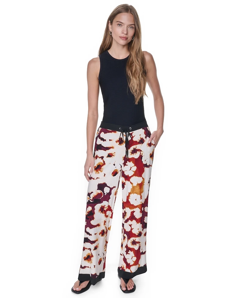 Dkny Women's Printed Drawstring Waist Pants