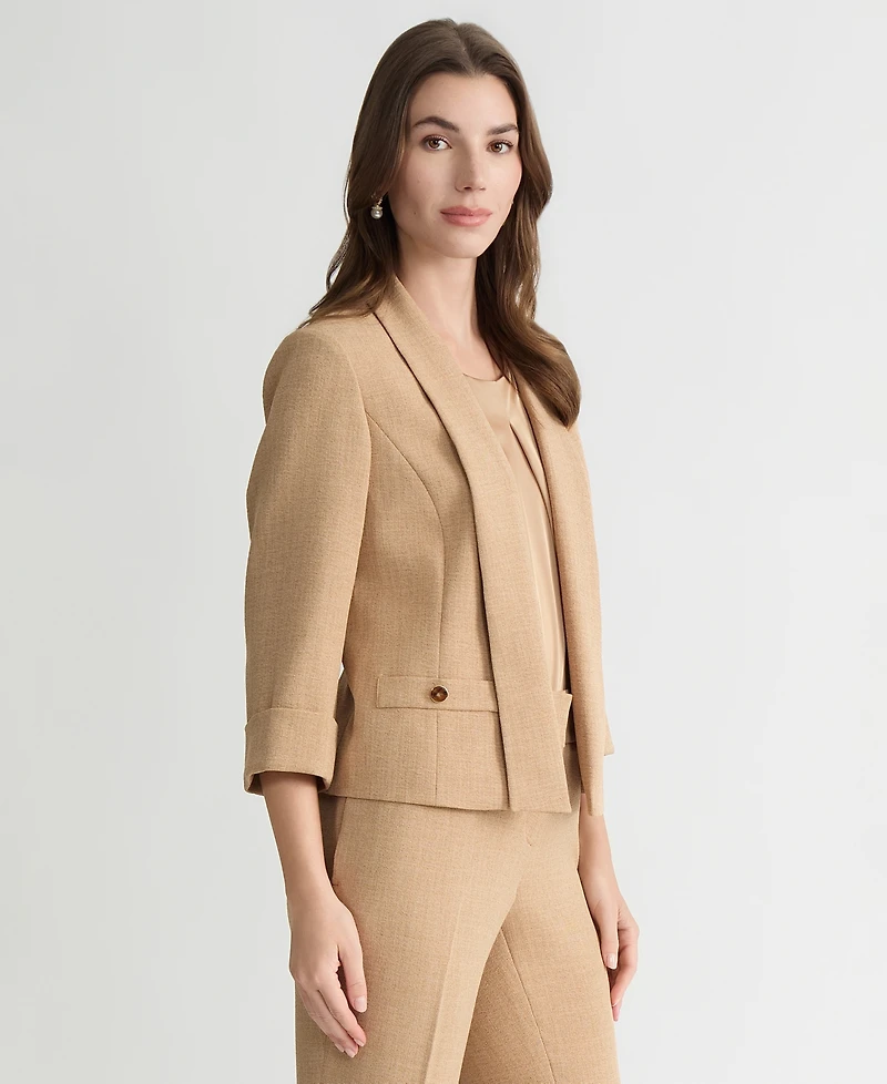Kasper Women's Cuffed 3/4-Sleeve Shawl-Collar Blazer