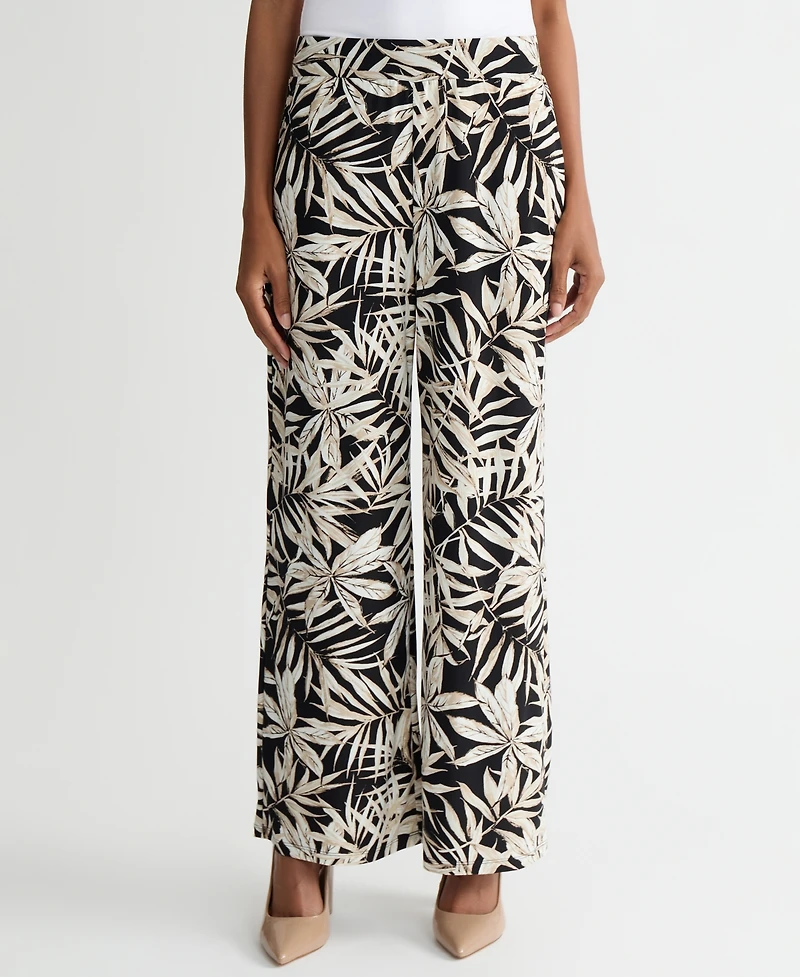 Kasper Women's Printed Wide-Leg Pull-On Pants, Regular & Petite