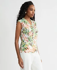 Kasper Women's Printed Sleeveless Cowl-Neck Top