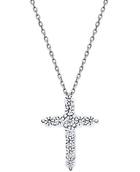 Diamond Cross Pendant Necklace (1/2 ct. t.w.) in 14k White Gold