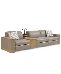 Maxyne 4-Pc. Leather 3 Power Motion Recliner Sofa with Console